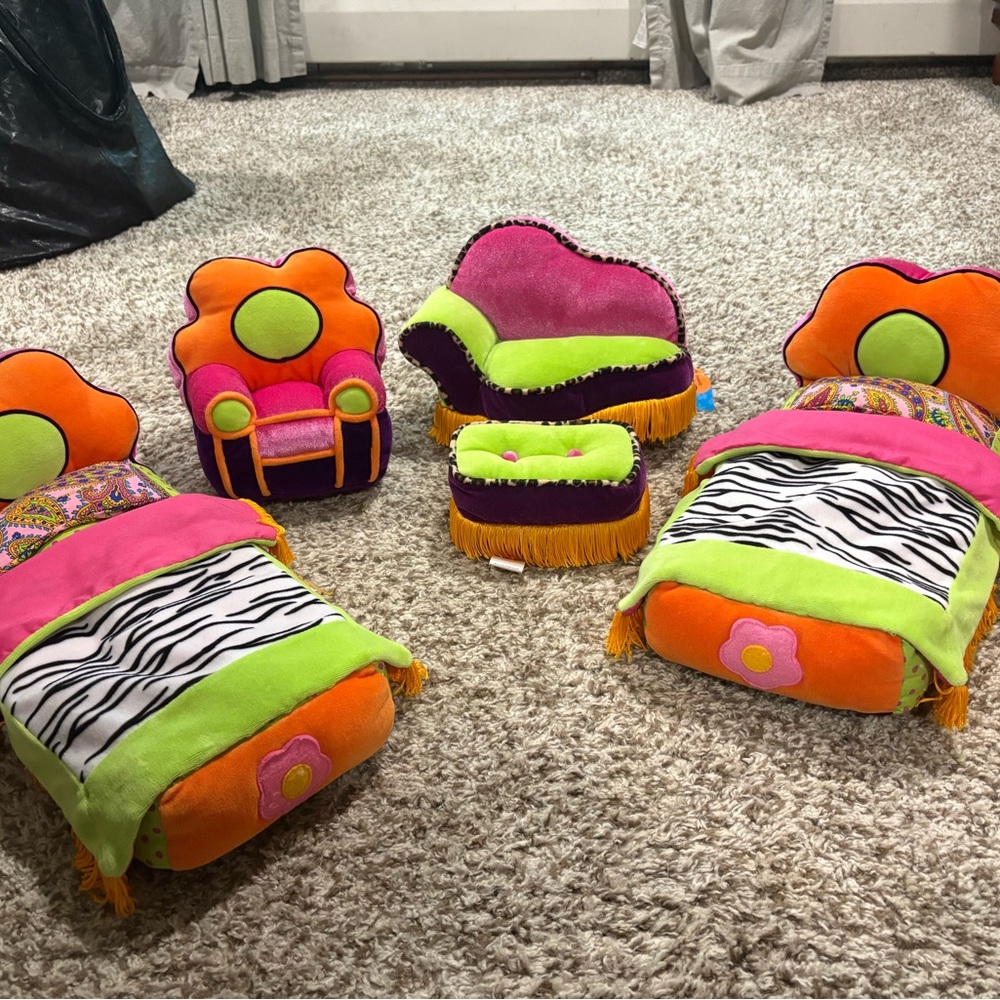 Orange and Green Plush Doll Accessories Set